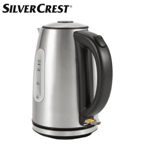 Bouilloire électrique sans fil SilverCrest 1,7 L en acier inoxydable 2 200 W