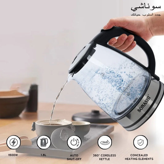 BOUILLOIRE SONASHI 1500 W 1.8L SKT-1809