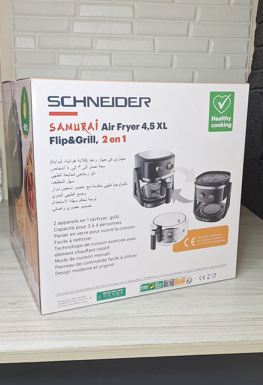 SAMURAI AIR FRYER 4.5L FLIP AND GRILL 2EN1 SCHNEIDER