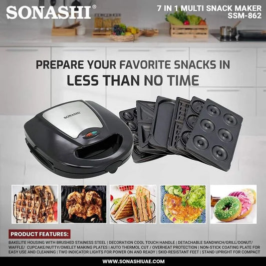 Panineuse Multi Grill 7en1 760W Sonashi SSM-862