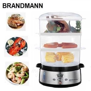 Cuiseur À Vapeur Électrique 800W 9L 3 Paniers Inox Avec Contrôle De Minuterie Numérique - BR-FS-002 / BRANDMANN