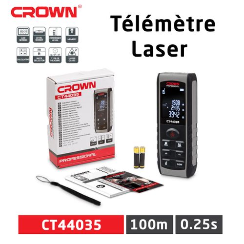 Télémètre Laser 40 Métre Anti-Choc CROWN | CT44032