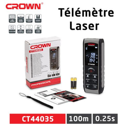 Télémètre Laser 40 Métre Anti-Choc CROWN | CT44032