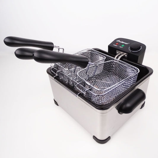 Friteuse inox électrique 4.5 L 2000W avec 3 Panier Multismart