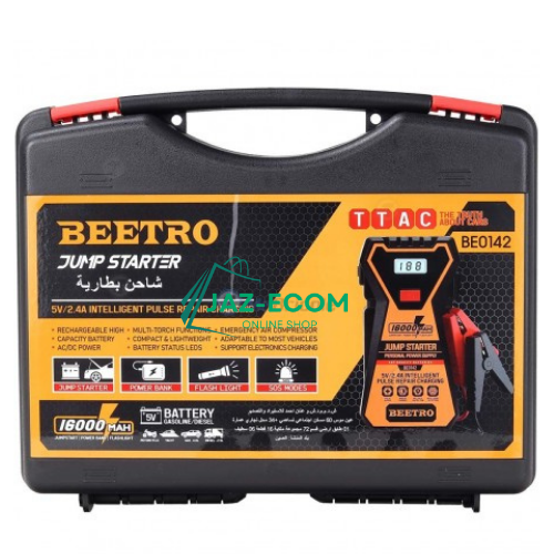 Booster de batterie 600A Power Bank 16000mAh avec torche et valise BEETRO | BE0142