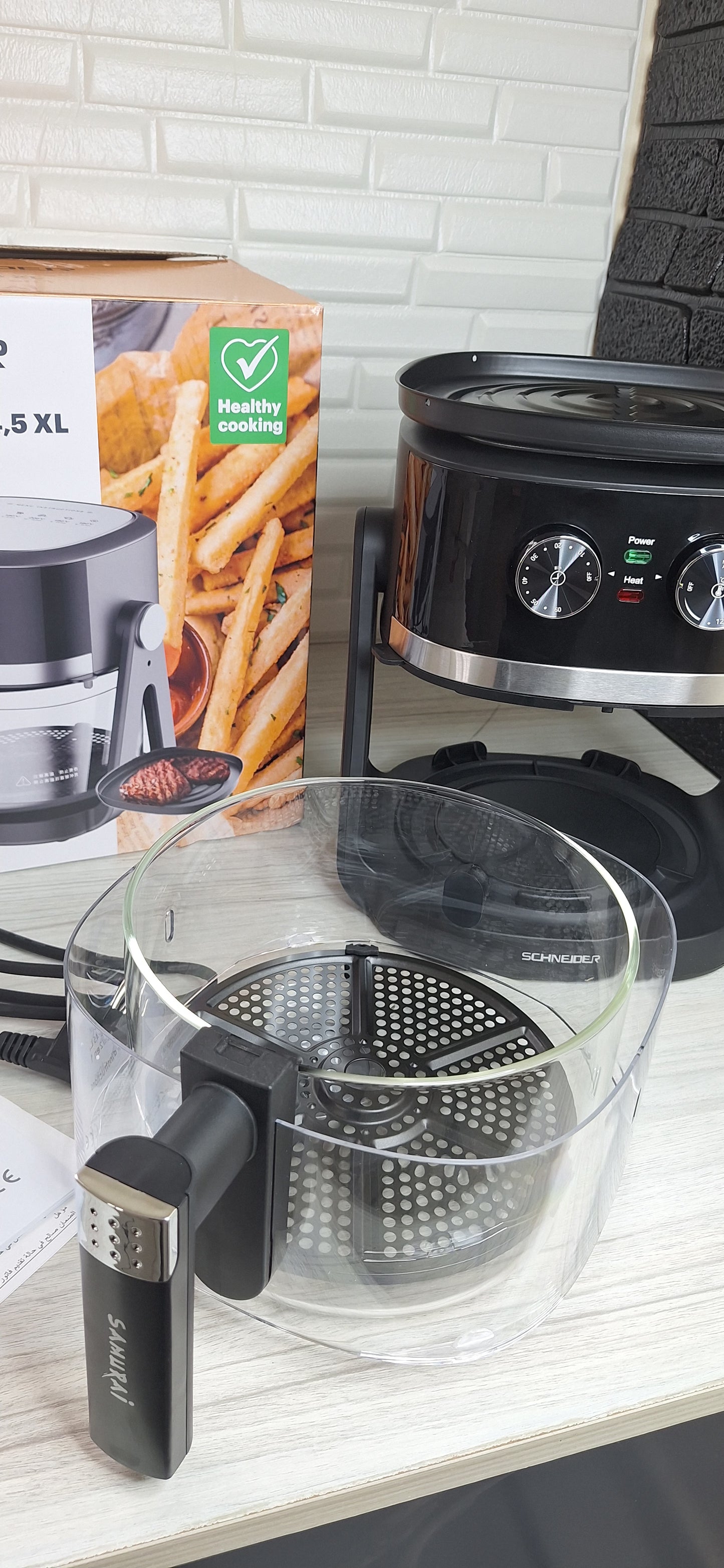 SAMURAI AIR FRYER 4.5L FLIP AND GRILL 2EN1 SCHNEIDER