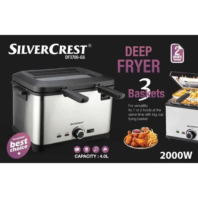 Friteuse inox 4L – 2000 W SilverCrset DF3700