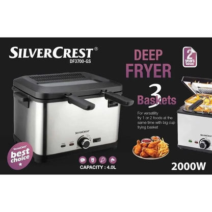 Friteuse inox 4L – 2000 W SilverCrset DF3700