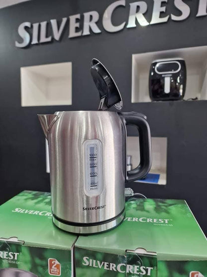 Bouilloire électrique sans fil SilverCrest 1 L en acier inoxydable 2 200 W