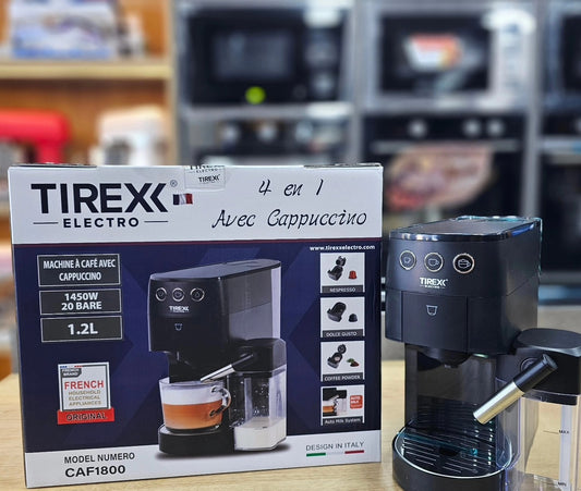 Machine à café 4 en 1 avec Cappuccino – Electro CAF1800 TIREXX
