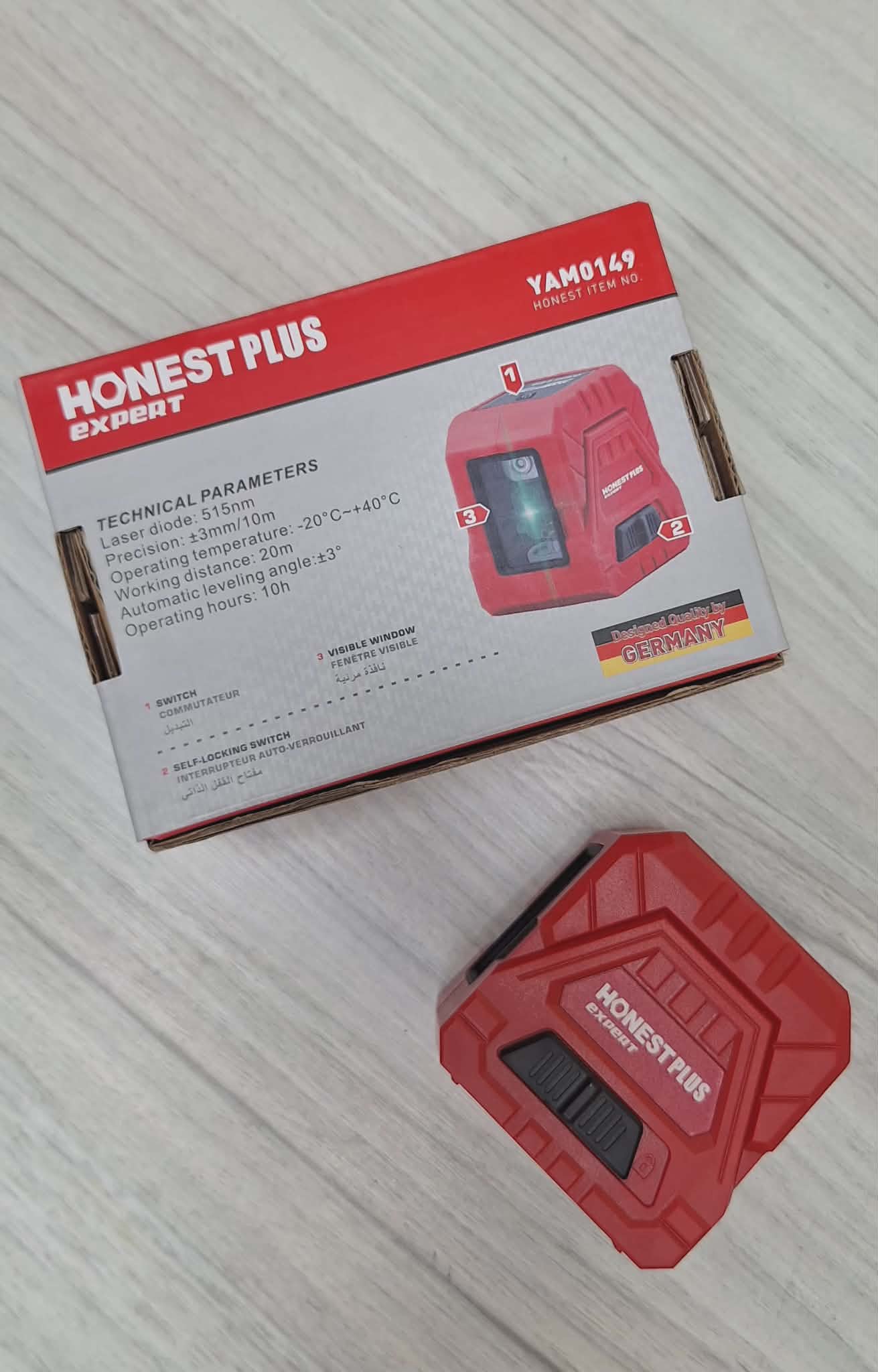 Niveau Laser 2 Lignes 20 Mètre YAM0149 HONEST PLUS