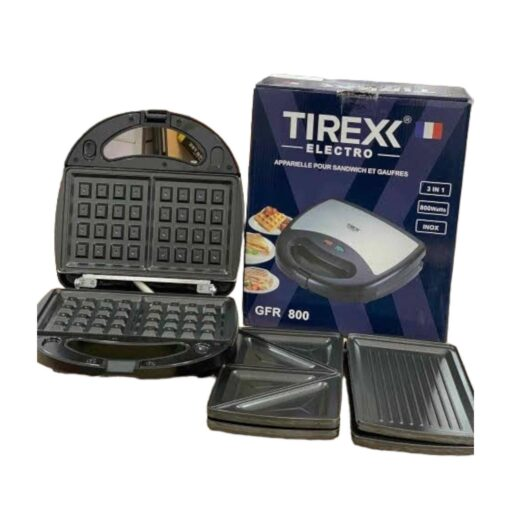 Gaufrier et Panineuse TIREXX - 800w - inox -