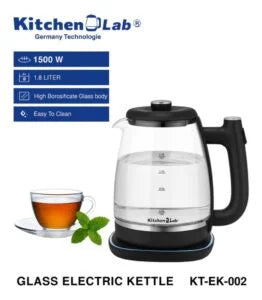 Bouilloire Electrique Sans Fil En verre 1.8L 1500W LED KitchenLab KT-EK-002